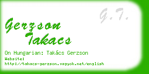 gerzson takacs business card